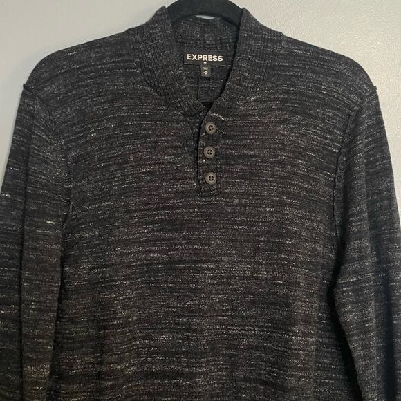 Express Dark Gray Cotton Wool Knit Pullover Sweater NEW - Picture 2 of 5